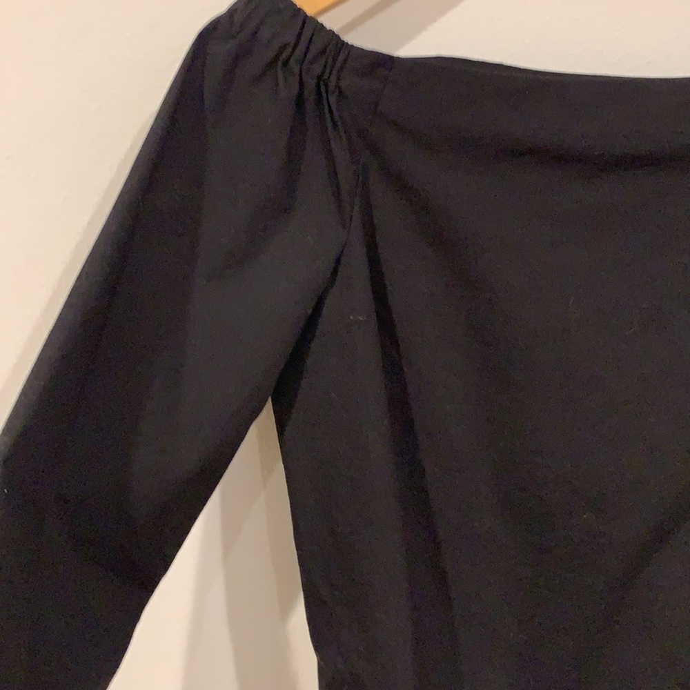 Black strapless top